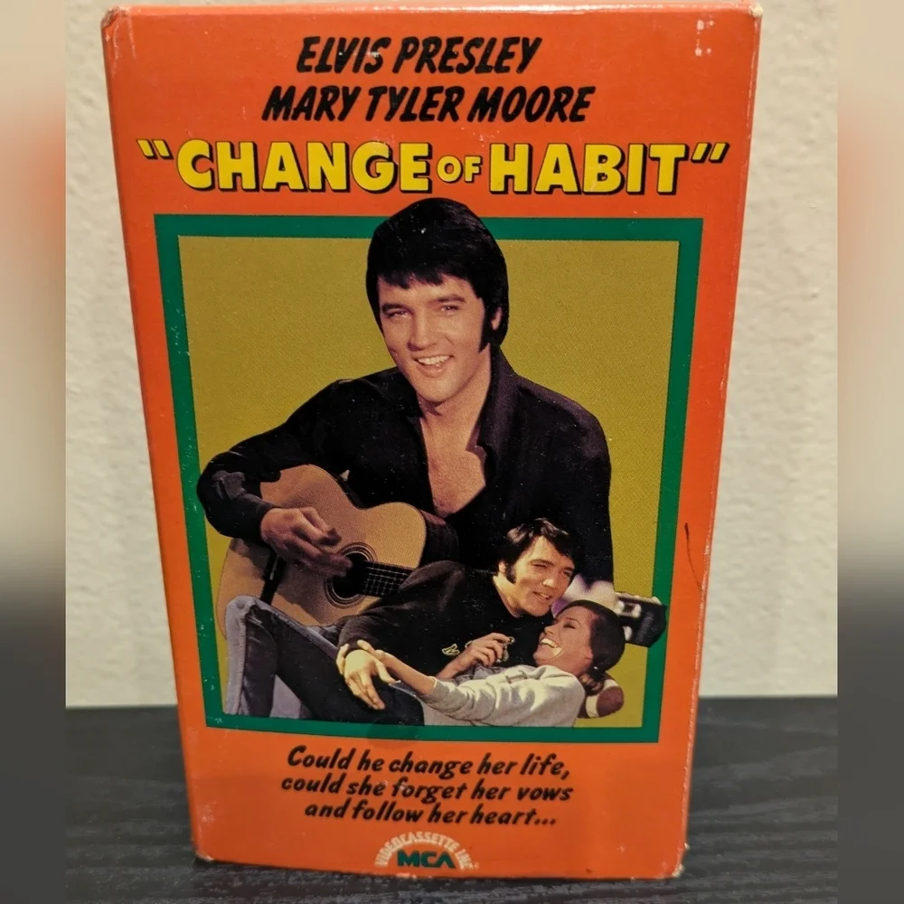 MCA VHS  with Orange and Green Cover Elvis Presley Change Of Habit - Picture 2 of 6